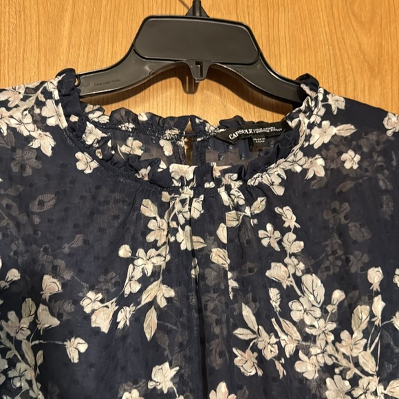 Capsule sheer texted Floral Black and White Women's Top new size 26 - Picture 3 of 6